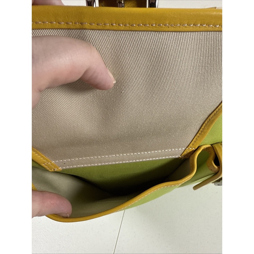 Coach Top Handle Lime Green Tote Zip Multi Pockets Leather Trim Organizer Bag - Picture 4 of 16